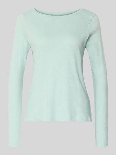 Produktfoto, Regular Fit Langarmshirt aus Bio-Baumwoll-Mix von Tom Tailor, Melange-Optik, U-Boot-Ausschnitt, Damen, helles Mint, glatte Textur