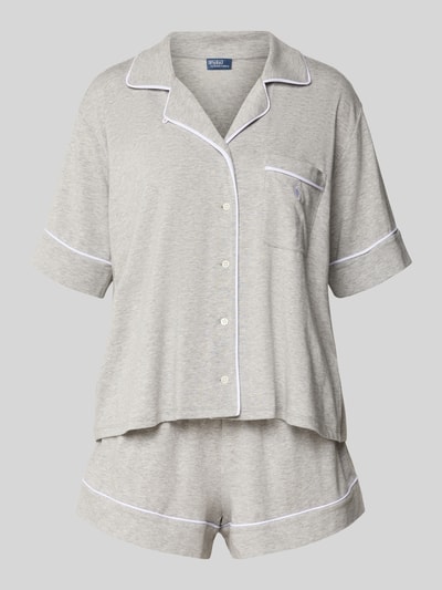 Polo Ralph Lauren Pyjama mit Logo-Stitchings Modell 'POLO ESSENTIALS' Hellgrau Melange 1