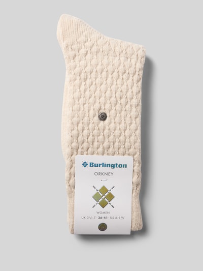 Burlington Socken mit Logo-Applikation Modell 'Orkney' Beige 3