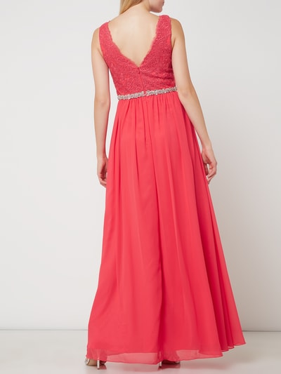 Mascara Abendkleid aus Chiffon mit floralem Ziersteinbesatz Fuchsia 5