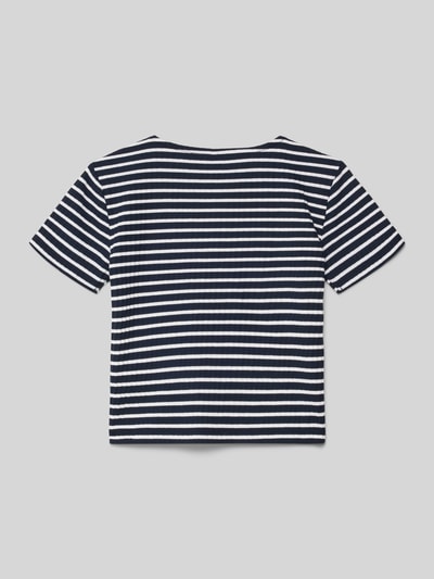 ONLY Regular Fit T-Shirt mit Viskose-Anteil Modell 'NELLA STRIPED' Dunkelblau 3