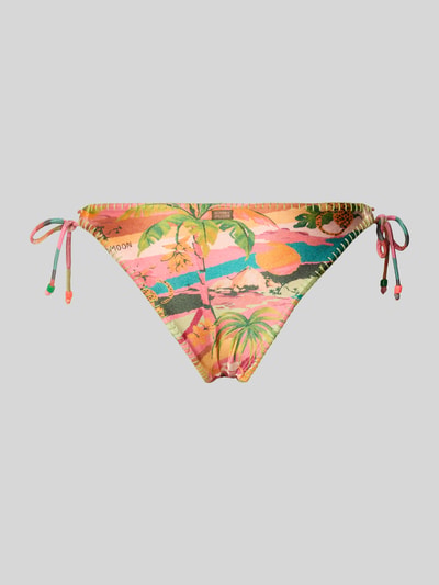 Produktfoto, Bikinihose mit seitlicher Schnürung Modell 'KAMUNIBA AVORA' von Banana Moon im Allover-Look und Material-Mix mit Stretch-Anteil