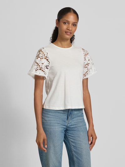 Vero Moda T-shirt o kroju regular fit z czystej bawełny model ‘PANNA’ Biały 4