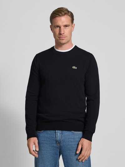 Lacoste Regular Fit Strickpullover aus Baumwoll-Mix Black 4