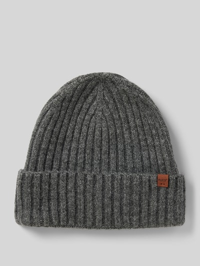 Barts Beanie met labeldetail, model 'WYON' Antraciet - 1