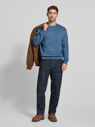 Tom Tailor Denim Regular Fit Sweatshirt aus Baumwoll-Mix Jeansblau 1