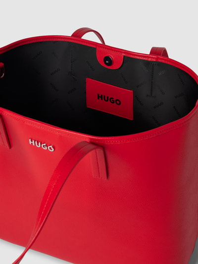 HUGO Torba shopper z detalami z logo Jasnoczerwony 5