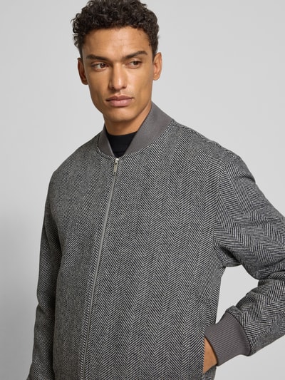 SELECTED HOMME Regular Fit Bomberjacke aus Woll-Mix Modell 'JENS' Mittelgrau 3