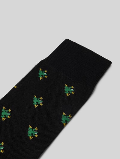 PAUL SMITH Socken mit Motiv-Stitching Modell 'FROG AND DUCK' Black 2
