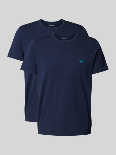 Emporio Armani T-Shirt mit Label-Print Blau 1