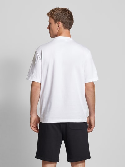 Hugo Blue T-Shirt mit Label-Stitching Modell 'Nieros' Weiss 5