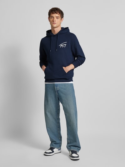 Tommy Jeans Regular fit hoodie met labelprint Marineblauw - 1