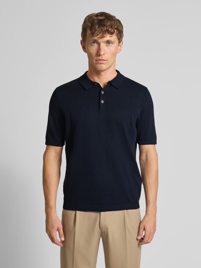 Fynch-Hatton Regular Fit Poloshirt in Strick-Optik Marine 4