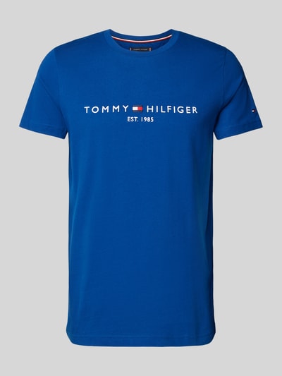 Tommy Hilfiger T-shirt met labelprint Koningsblauw - 2