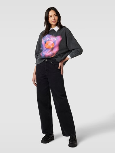 HUGO Sweatshirt met motiefprint, model 'Deroxina' Zwart - 1