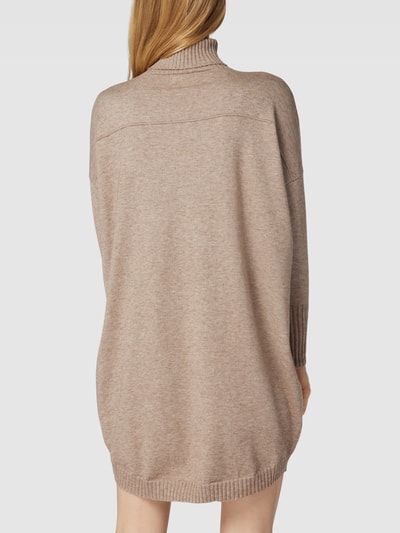 Apricot Knielange jurk met paspels Zand - 5
