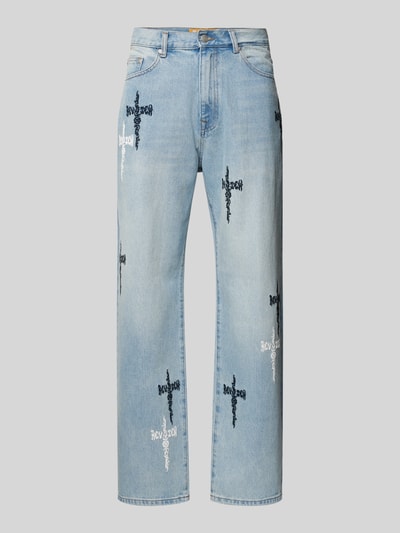 REVIEW Baggy jeans met kruisvormig borduursel Blauw - 2