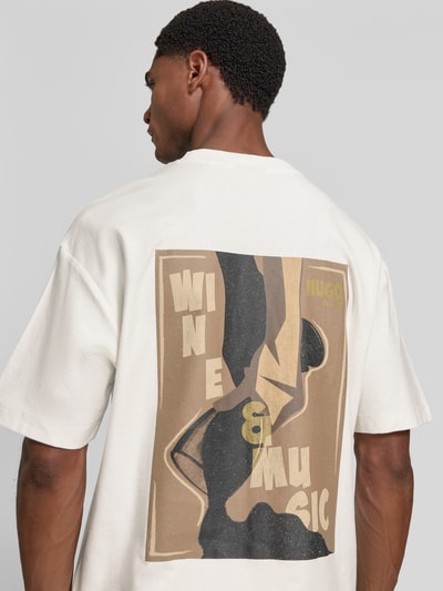 HUGO Regular Fit T-Shirt aus reiner Baumwolle Modell 'Detzi' Weiss 3