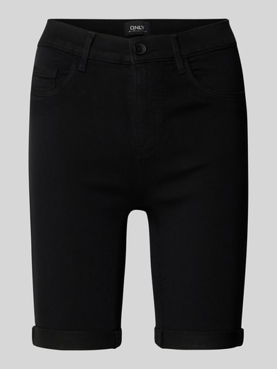 Only Korte slim fit jeans met vaste omslag, model 'RAIN' Zwart - 2