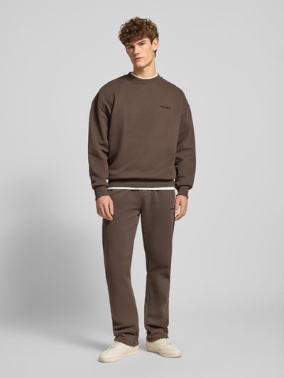 Pegador Sweatbroek met elastische band Donkerbruin - 1