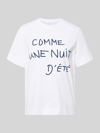 Produktfoto, T-Shirt mit Statement-Print und Rundhalsausschnitt von Rich & Royal aus Reine Baumwolle in Weiß mit Relaxed-Fit, Rückenlänge 59 cm in Größe S