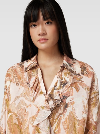 MOS MOSH Blouse met all-over motief, model 'JELENA' Lichtroze - 3