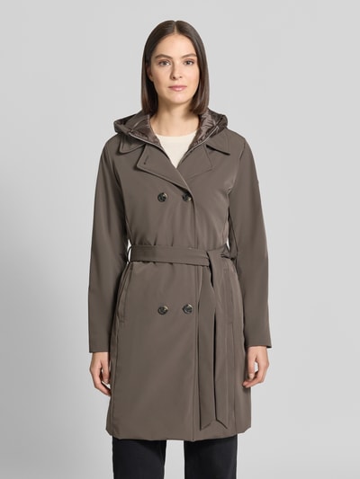 CINQUE Lange jas met imitatiebont, model 'PAOLINA' Taupe - 4