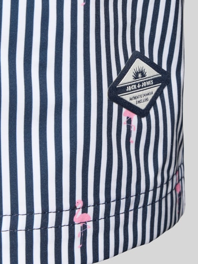Productfoto, zwembroek van Jack & Jones, regular fit, all-over look, model 'MAUI BREEZE', elastische band, trekkoord