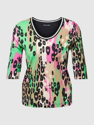 Marc Cain T-Shirt mit Allover-Muster Neon Gruen 2