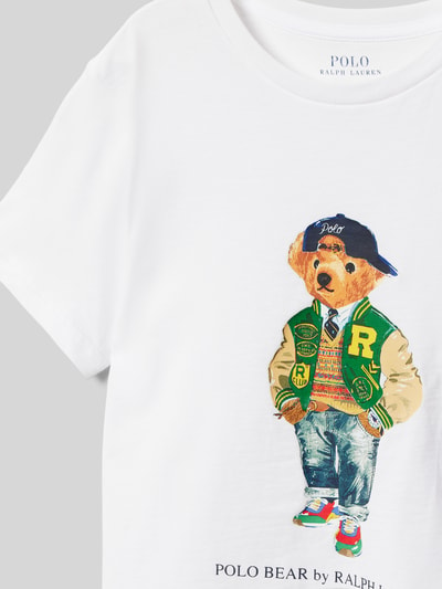 Polo Ralph Lauren Teens T-shirt z nadrukowanym motywem Złamany biały 2