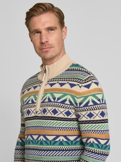 OLYMP Level Five Gebreide pullover met opstaande kraag Ecru - 3