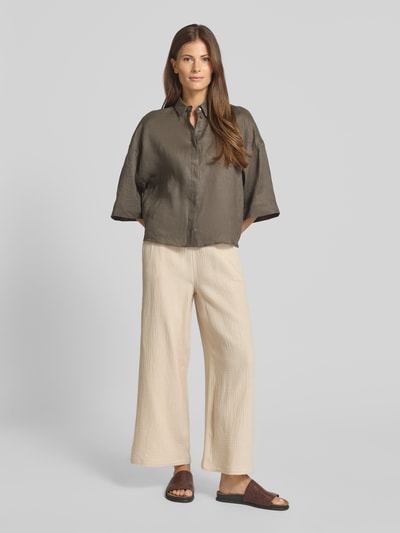 Christian Berg Woman Wide leg stoffen broek in verkorte pasvorm Ecru - 1