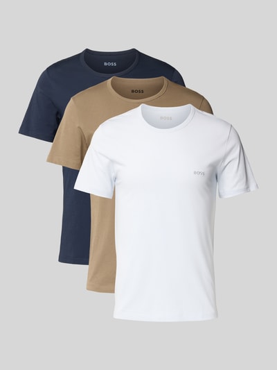 BOSS Regular Fit T-Shirt Set aus reiner Baumwolle im 3er-Pack Camel 1