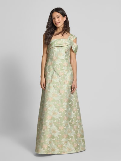Adrianna Papell Abendkleid aus Viskose-Mix mit One-Shoulder-Träger Hellgruen 4