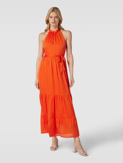 Vila Maxi-jurk met Amerikaanse hals, model 'Leyla' Oranje - 4