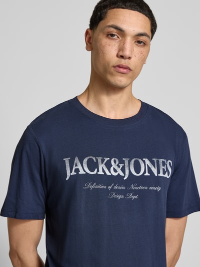 JACK & JONES T-shirt van katoen model 'DEVIN' Marineblauw - 3