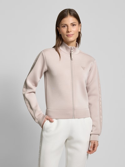 Guess Activewear Sweatjacke mit Label-Badge Modell 'NEW ALLIE' Taupe 4