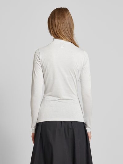 HUGO Slim fit shirt met lange mouwen en opstaande kraag, model 'Delaina' Ecru - 5