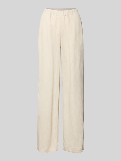 Produktfoto, Wide Fit Stoffhose aus Viskose-Mix Modell 'Mucia' von OPUS PANTS mit Strukturmuster, elastischer Bund, helle Farbe