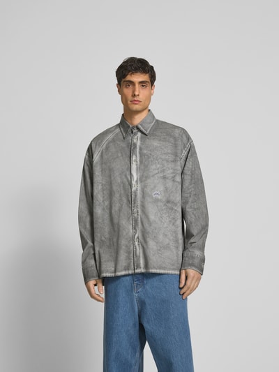 A-COLD-WALL Oversized Hemdjacke aus reiner Baumwolle Anthrazit 4