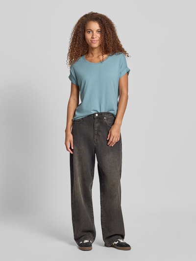 Only Relaxed fit T-shirt van viscosemix, model 'MOSTER' Oceaanblauw - 1