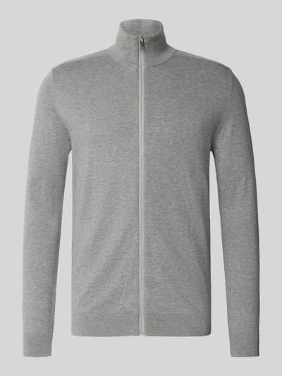 SELECTED HOMME Regular fit gebreid jack van puur katoen, model 'BERG' Middengrijs - 2