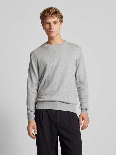 Pepe Jeans Strickpullover mit Rundhalsausschnitt Modell 'Andre' Silber 4