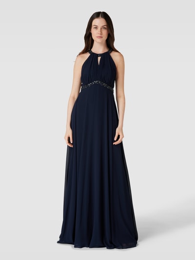 Jake*s Cocktail Abendkleid mit Neckholder Marine Melange 4