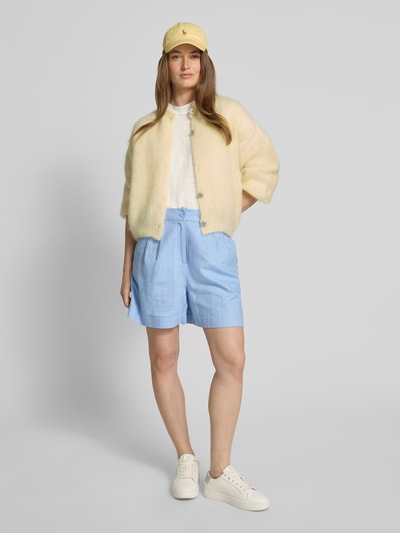 Stefanel T-shirt met geribde ronde hals Wit - 1