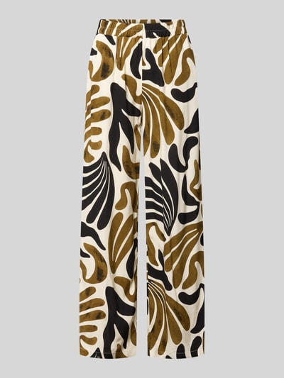 Soyaconcept Stoffhose aus Viskose im Allover-Look Modell 'FELDI' Khaki 2