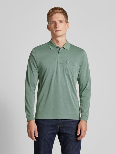 RAGMAN Regular fit poloshirt met borstzak Rietgroen - 4