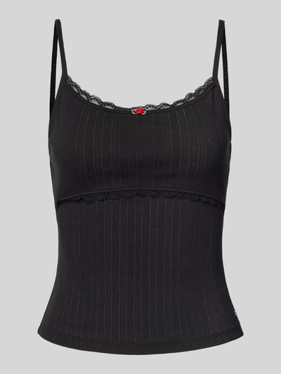 Tommy Jeans Top in Strick-Optik Modell 'POINTELLE' Black 2