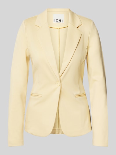 ICHI Slim fit blazer met paspelzakken, model 'KATE' Lichtgeel - 2