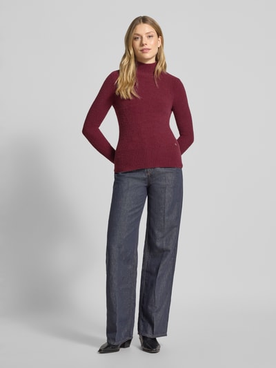 Guess Strickpullover mit Stehkragen Modell 'MARION' Bordeaux 1
